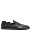 THE ROW CARY BLACK LEATHER LOAFERS