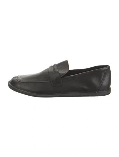 Pre-owned The Row Cary Leather Loafers In Black