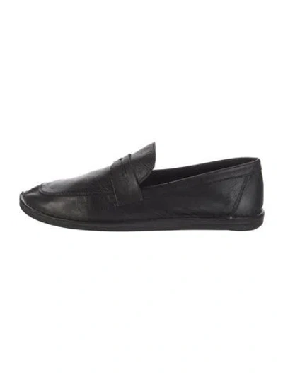 Pre-owned The Row Cary Leather Loafers In Black