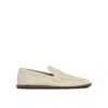 The Row Hammered Leather Cary Penny Loafers In White