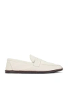 The Row Hammered Leather Cary Penny Loafers In Tofu