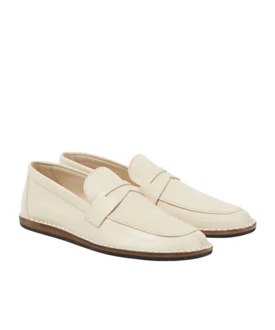The Row Woman Loafers Off White Size 12 Leather In Neutral