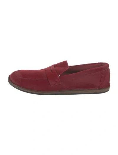 Pre-owned The Row Cary Ponyhair Loafers In Red