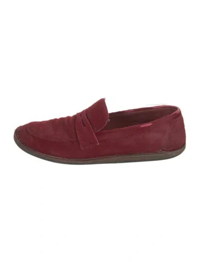 Pre-owned The Row Cary Ponyhair Loafers In Red