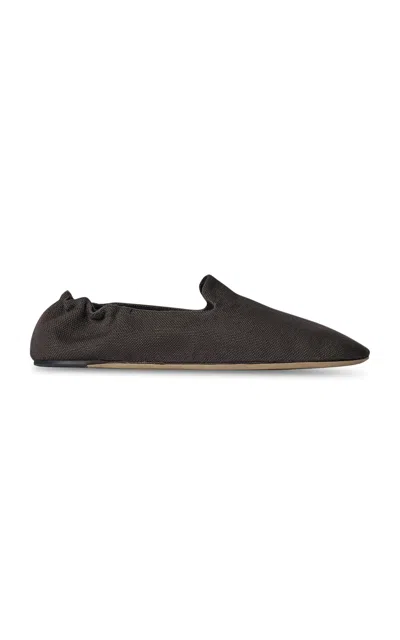 The Row Casa Canvas Slippers In Brown
