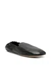 The Row Casa Elasticated Leather Slippers In Black