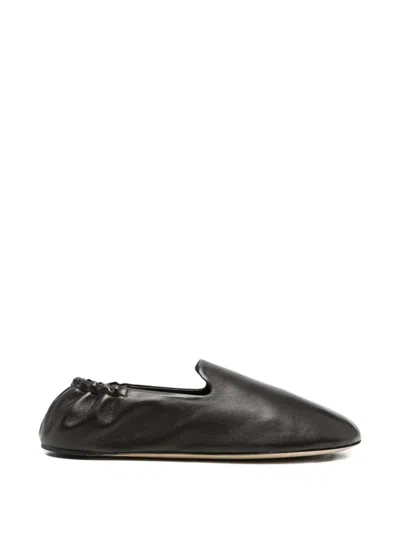 The Row Casa Elasticated-heel Slippers In Brown