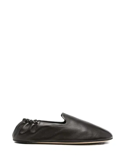 The Row Nappa Leather Casa Ballerinas Elasticated Back In Black
