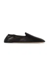 The Row Nappa Leather Casa Ballerinas Elasticated Back In Black