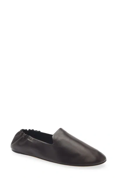 The Row Nappa Leather Casa Ballerinas Elasticated Back In Black