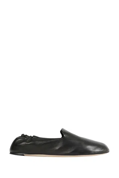 The Row Nappa Leather Casa Ballerinas Elasticated Back In Black