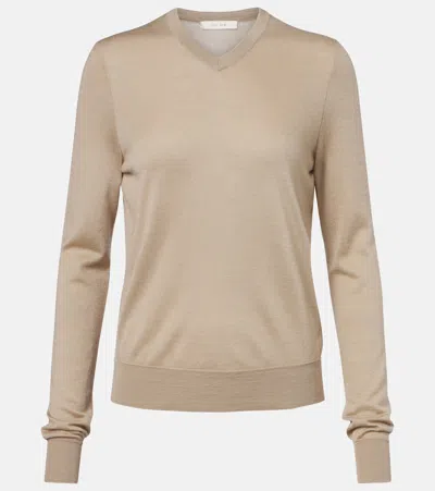 The Row Cashmere And Silk Sweater In Neutral