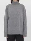 The Row Cashmere And Wool Turtleneck Long Sleeve Top In Gray