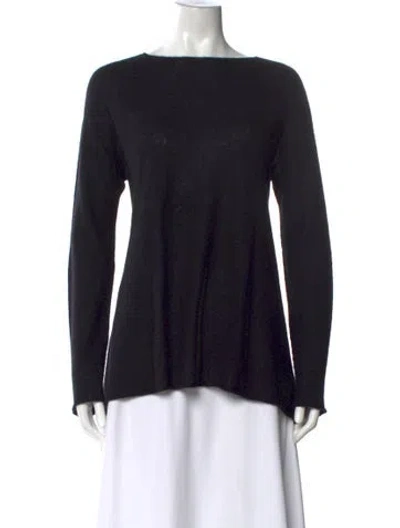 Pre-owned The Row Cashmere Bateau Neckline Sweater In Black