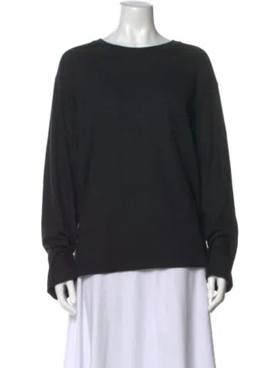 Pre-owned The Row Cashmere Bateau Neckline Sweater In Black