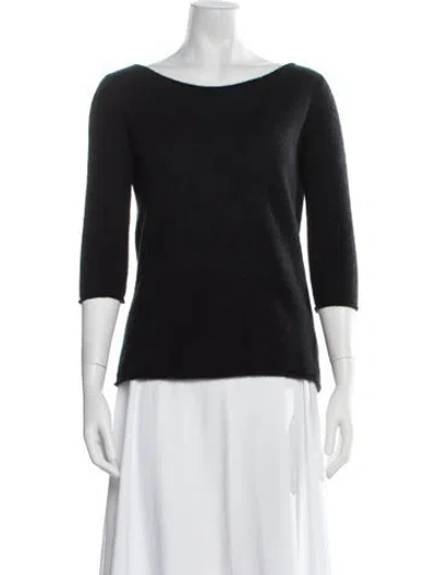 Pre-owned The Row Cashmere Bateau Neckline Sweater In Black