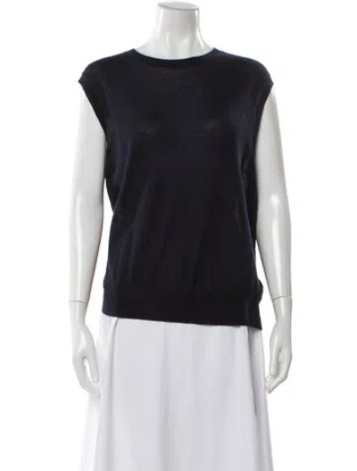 Pre-owned The Row Cashmere Bateau Neckline Sweater In Blue