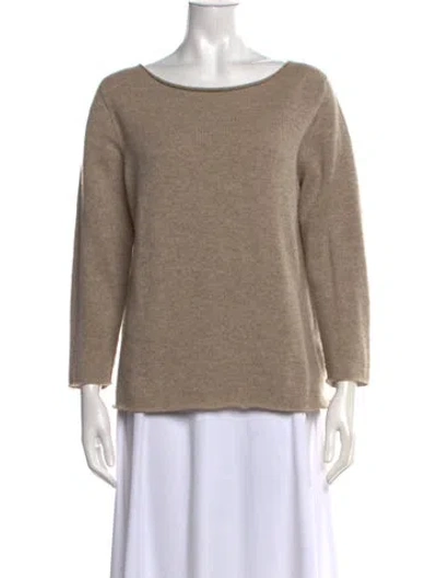 Pre-owned The Row Cashmere Bateau Neckline Sweater In Brown