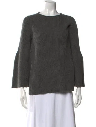 Pre-owned The Row Cashmere Bateau Neckline Sweater In Gray