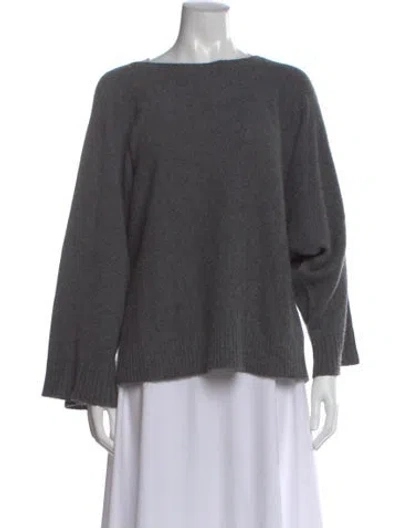 Pre-owned The Row Cashmere Bateau Neckline Sweater In Gray
