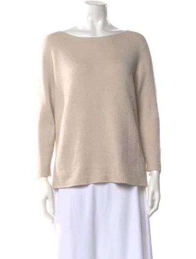 Pre-owned The Row Cashmere Bateau Neckline Sweater In Neutral