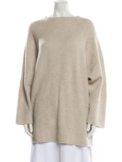 Pre-owned The Row Cashmere Bateau Neckline Sweater In Neutral
