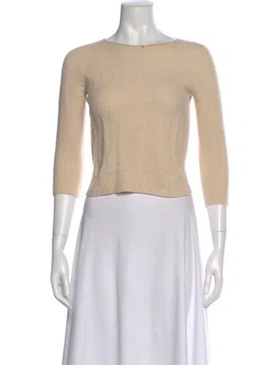 Pre-owned The Row Cashmere Bateau Neckline Sweater In Neutral