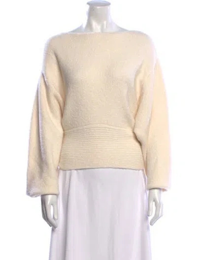 Pre-owned The Row Cashmere Bateau Neckline Sweater In Neutral