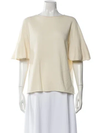 Pre-owned The Row Cashmere Bateau Neckline Sweater In Neutral