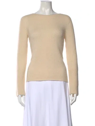 Pre-owned The Row Cashmere Bateau Neckline Sweater In Neutral