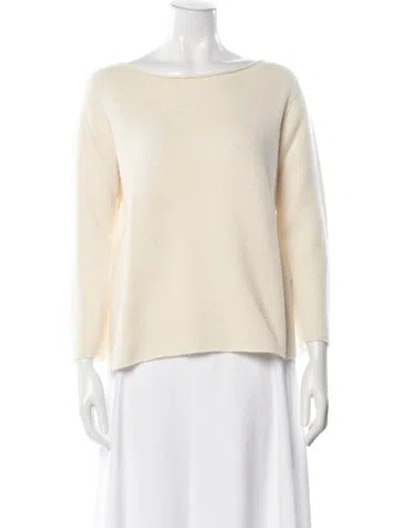 Pre-owned The Row Cashmere Bateau Neckline Sweater In Neutral