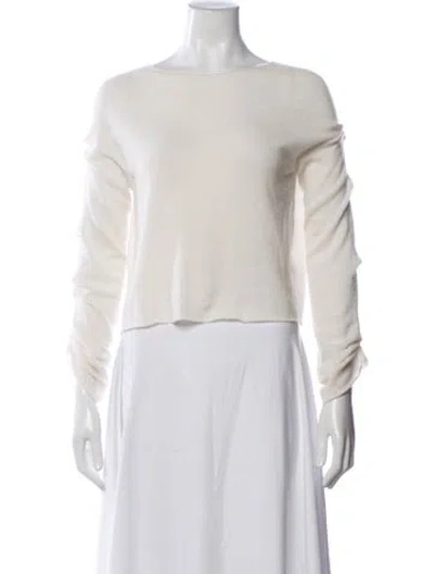 Pre-owned The Row Cashmere Bateau Neckline Sweater In Neutrals