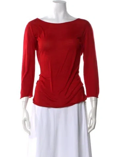 Pre-owned The Row Cashmere Bateau Neckline Sweater In Red