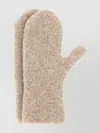 The Row Cashmere Blend Mittens Textured Finish In Neutral