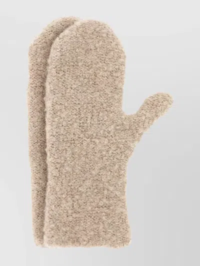 THE ROW CASHMERE BLEND MITTENS TEXTURED FINISH