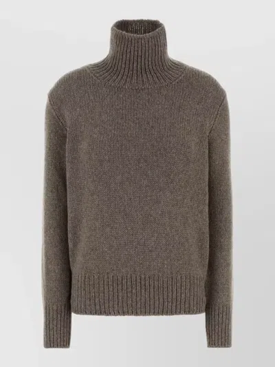 The Row Dove Grey Cashmere Blend Plira Sweater In Gray