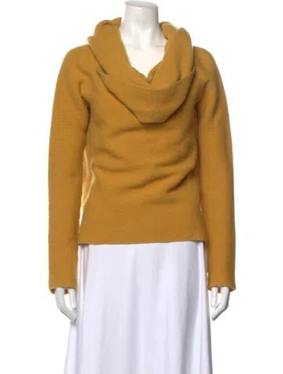 Pre-owned The Row Cashmere Cowl Neck Sweater In Yellow