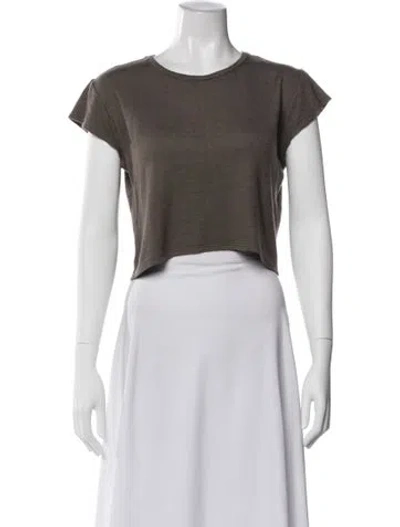 Pre-owned The Row Cashmere Crew Neck Crop Top In Gray