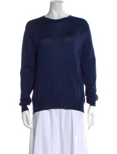 Pre-owned The Row Cashmere Crew Neck Sweater In Blue