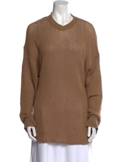 Pre-owned The Row Cashmere Crew Neck Sweater In Brown