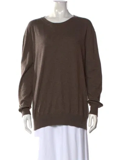 Pre-owned The Row Cashmere Crew Neck Sweater In Brown