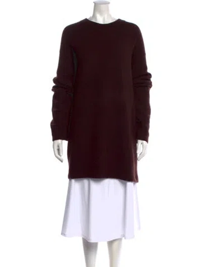 Pre-owned The Row Cashmere Crew Neck Sweater In Burgundy