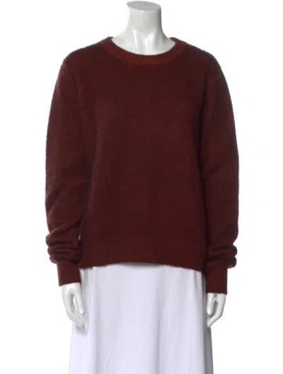Pre-owned The Row Cashmere Crew Neck Sweater In Burgundy
