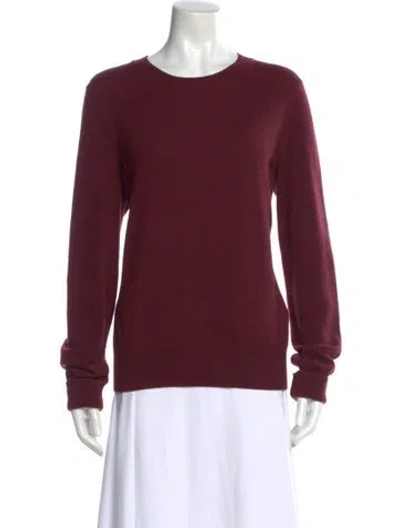 Pre-owned The Row Cashmere Crew Neck Sweater In Burgundy