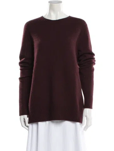 Pre-owned The Row Cashmere Crew Neck Sweater In Burgundy