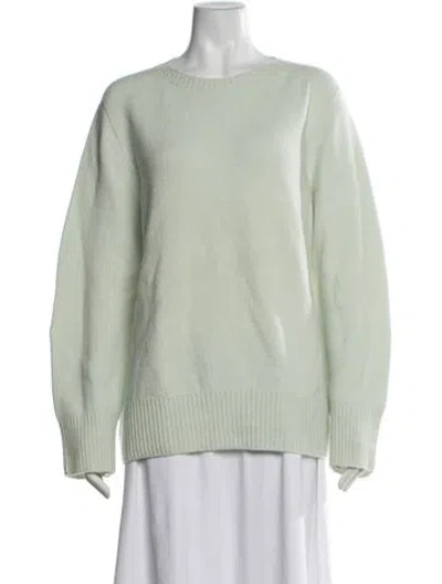 Pre-owned The Row Cashmere Crew Neck Sweater In Green