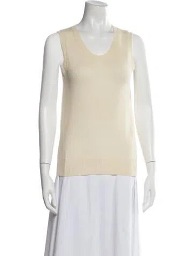 Pre-owned The Row Cashmere Crew Neck Top In Neutral