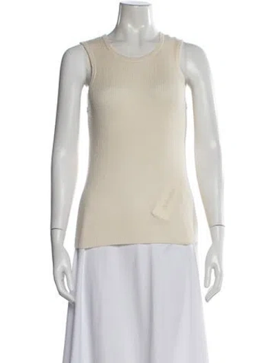 Pre-owned The Row Cashmere Crew Neck Top In White