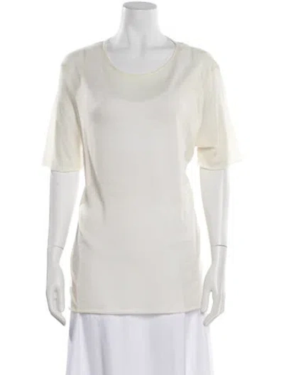 Pre-owned The Row Cashmere Crew Neck T-shirt In Neutral