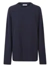 The Row Cashmere Crewneck Sweater In Blue